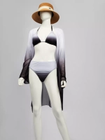 купальник раздельный 3 в 1 на завязках с туникой удлиненная