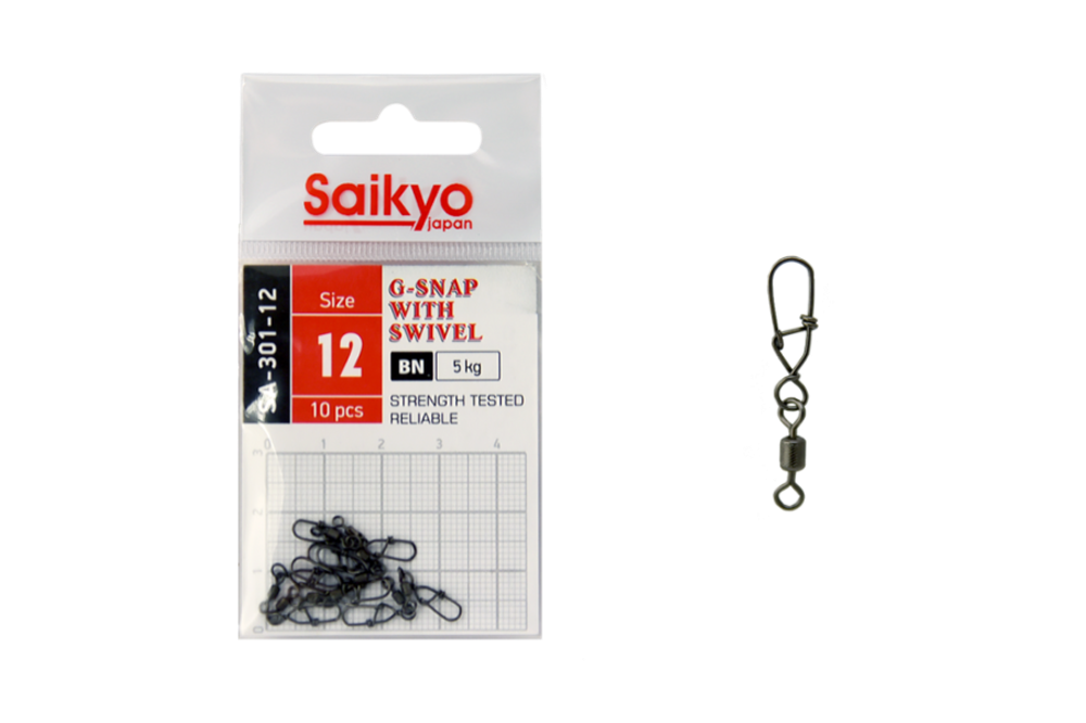 Вертлюг с застежкой Saikyo SA-301-12 - 10 шт