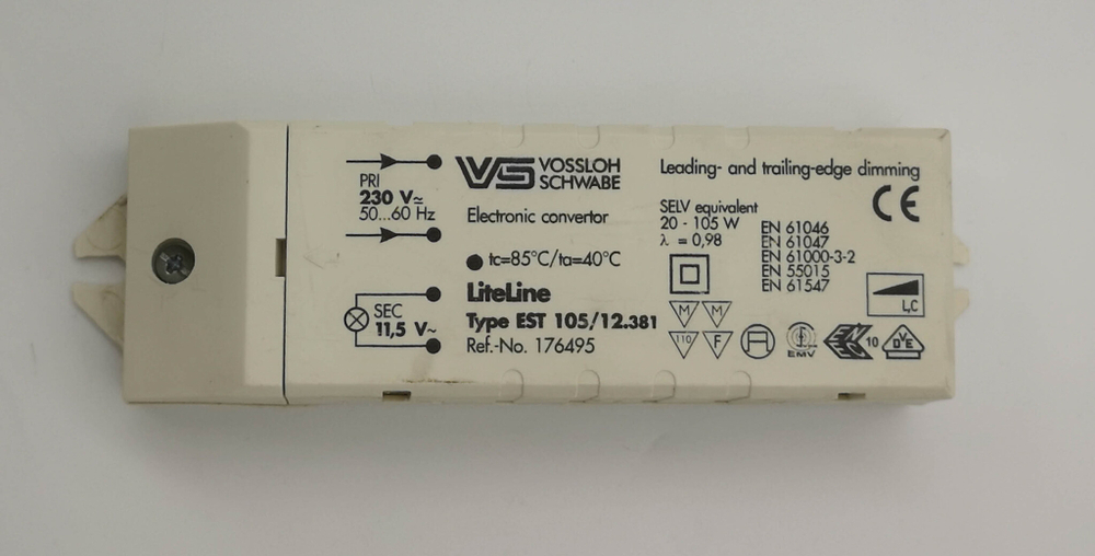 Трансформатор Электронный ЭПРА Vossloh Schwabe Type EST 105/12.381 (--)