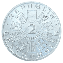 Монета 2 шиллинга 1928 год "100 лет со дня смерти Шуберта"