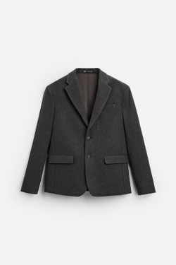 ZARA ФЛАНЕЛЕВЫЙ БЛЕЙЗЕР, КОРИЧНЕВЫЙ