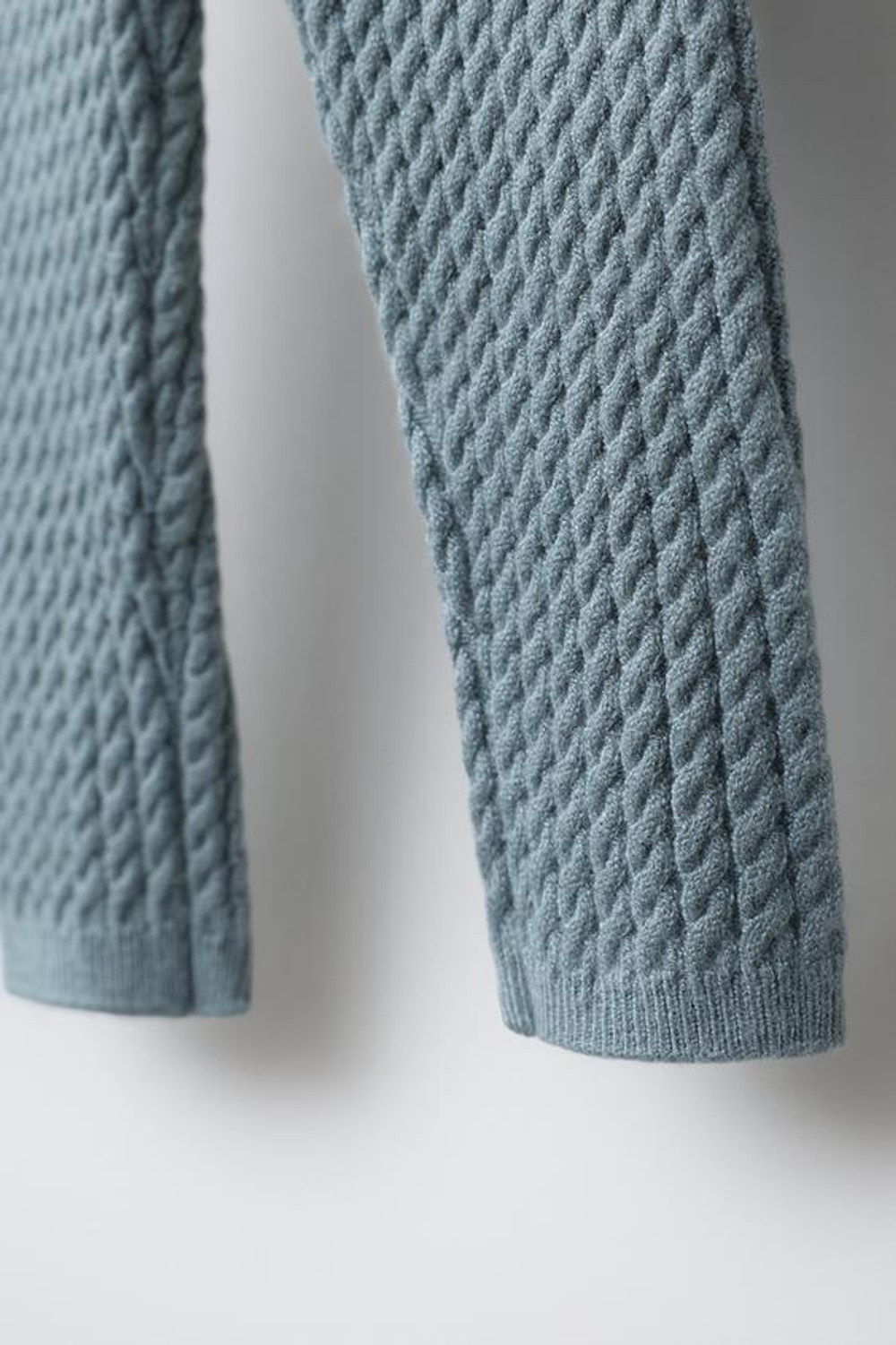 ZARA ЛЕГИНСЫ КРУПНОЙ ВЯЗКИ, ВЫЦВЕТШИЙ СИНИЙ