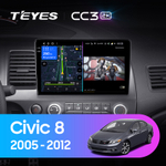 Teyes CC3 2K 10,2"для Honda Civic 8 2005-2012