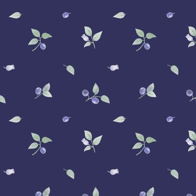 Акварельная черника на темном. Watercolor blueberries on the dark background.