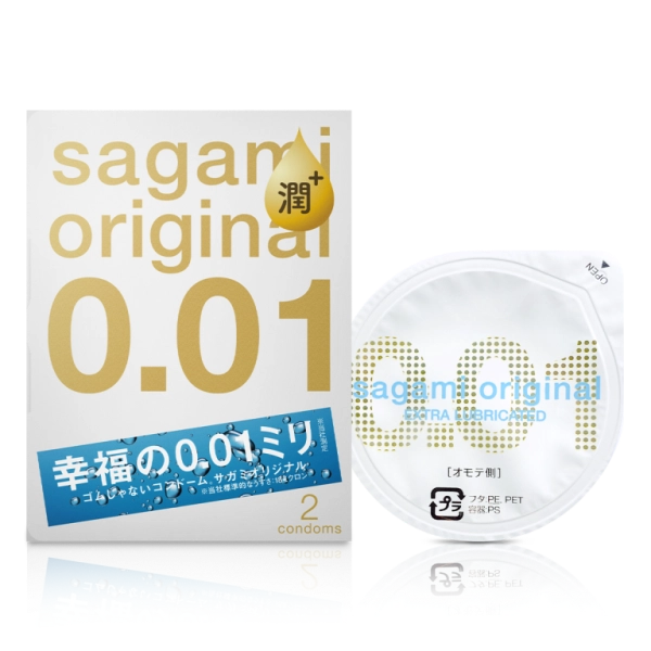 Презервативы Sagami Original 001 EXTRA Lubricated, полиуретан, 2 шт.