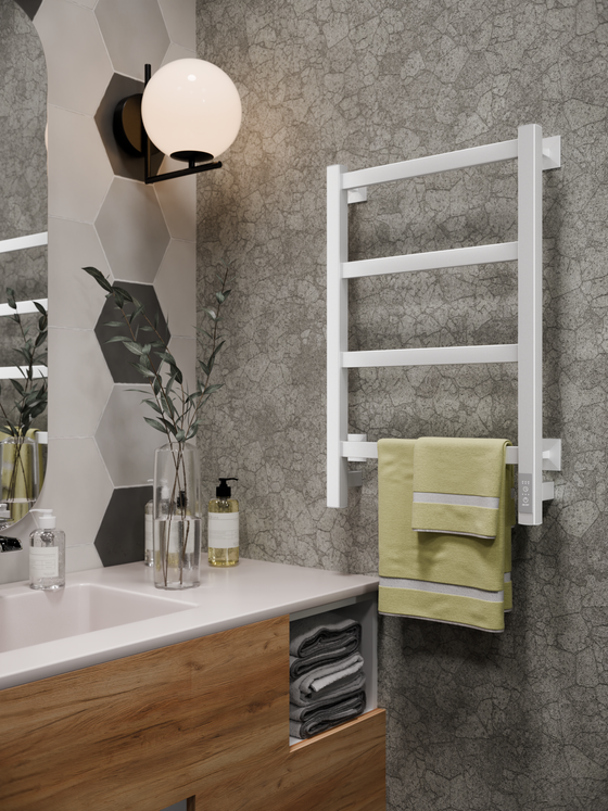 Электрический полотенцесушитель белый лесенка 65х40 Entero