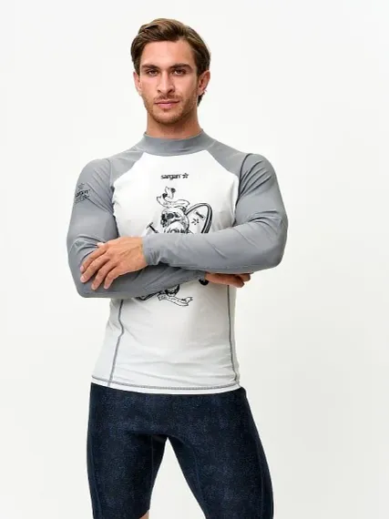 Футболка рашгард лонгслив Sargan Скелетон-Сап UPF 50+ серый
