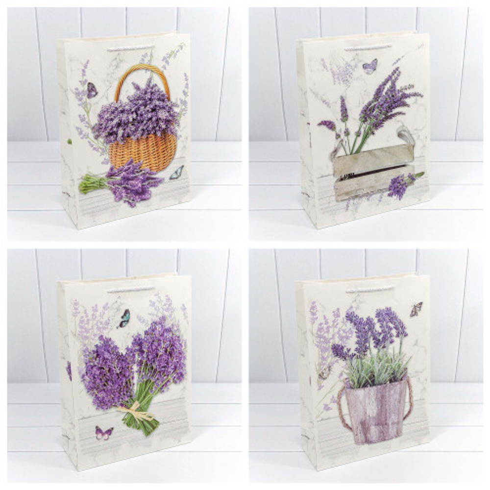 Пакет подарочный 31х42х12см "Лаванда" (Микс)