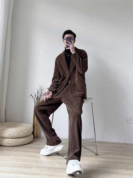 Вельветовый оверсайз коричневый