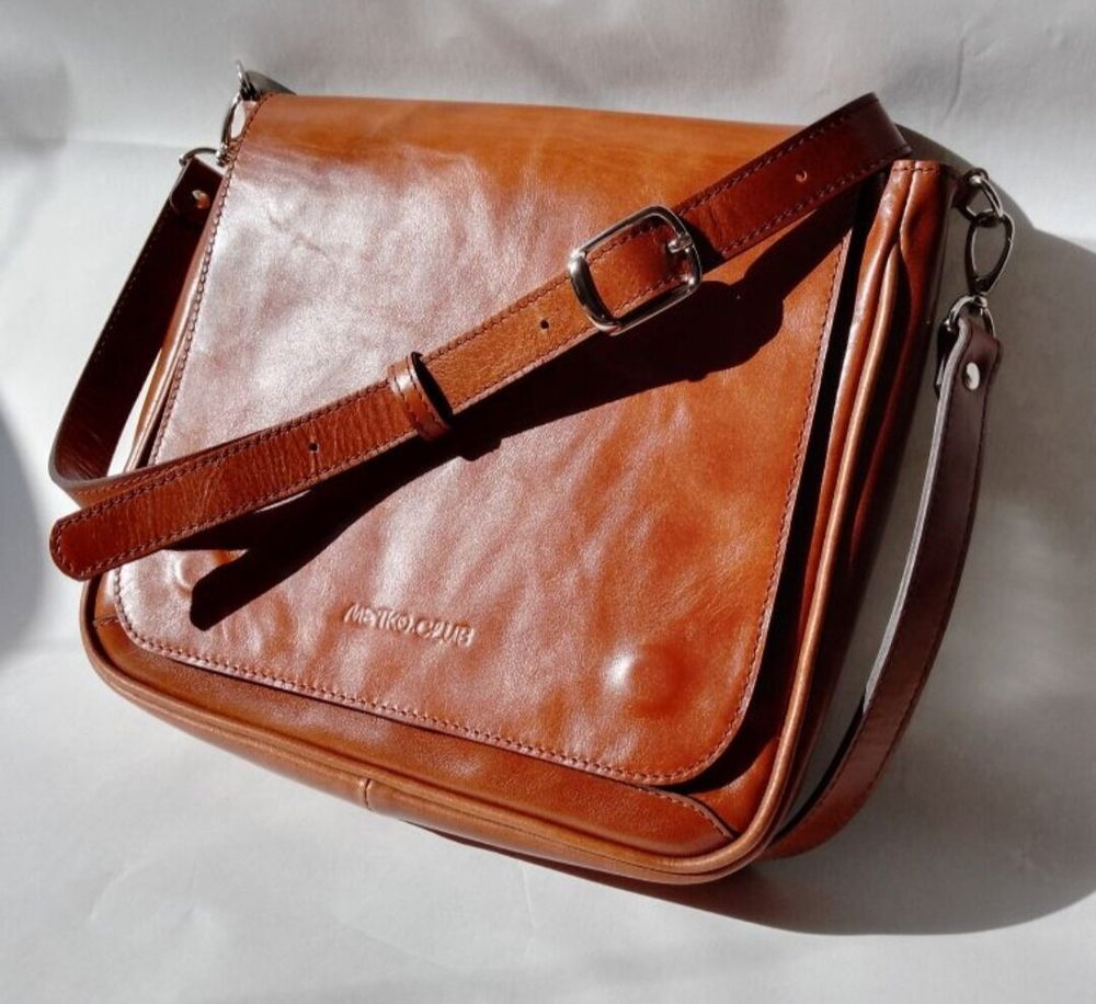 Сумка мужская через плечо из натуральной кожи