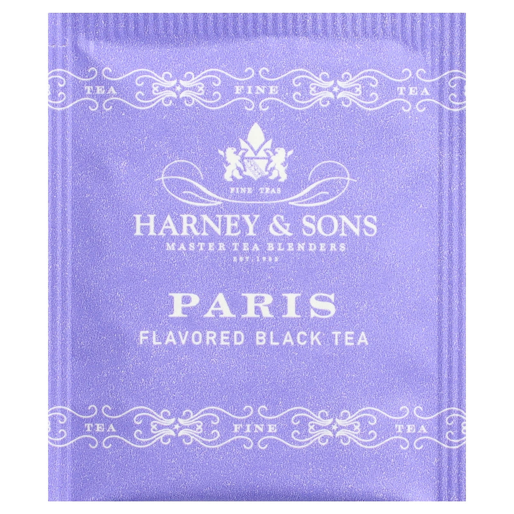 Harney & Sons, Фруктовый черный чай с бергамотом, Париж, 50 чайных пакетиков, 90 г (3,17 унции)