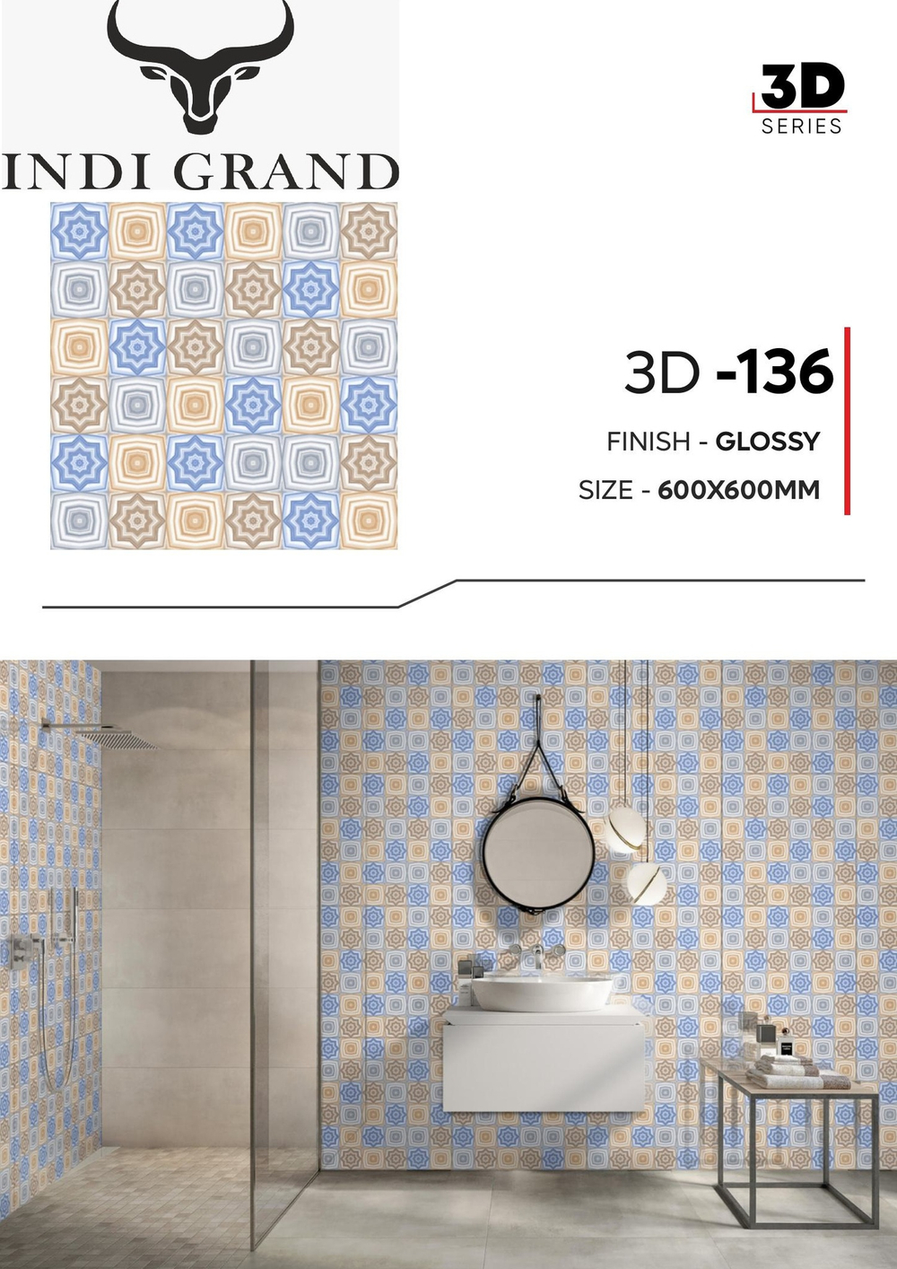 Керамогранит 3D 60х60 glossy-136