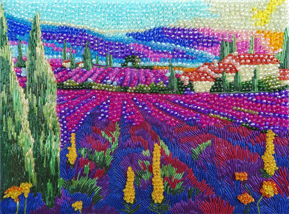 С-10а Набор для вышивания хрустальными камнями Лавандовые поля