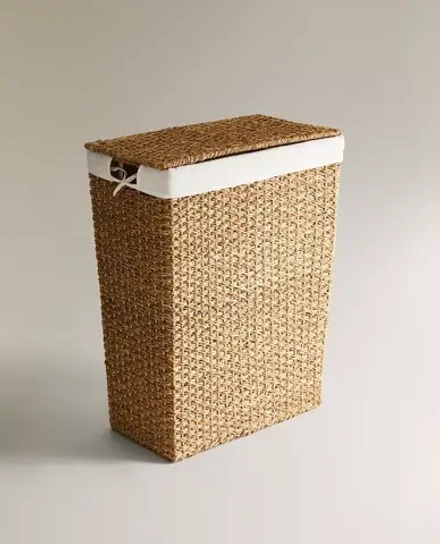 ZARA HOME КОРЗИНА ДЛЯ БЕЛЬЯ С КРЫШКОЙ, КОРИЧНЕВЫЙ