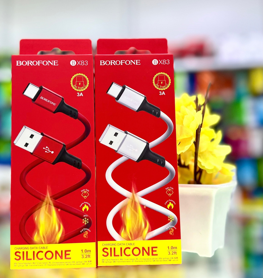 USB Кабель Type-C, 3A, 1м, Borofone BX83, красный