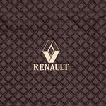 Ковры RENAULT T (автомат) (экокожа, коричневый, черный кант, бежевая вышивка)