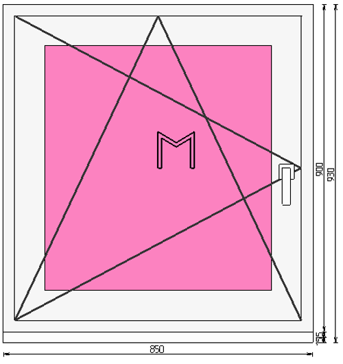 Пластиковое окно 900 х 850 ТермА Эко + Москитная сетка