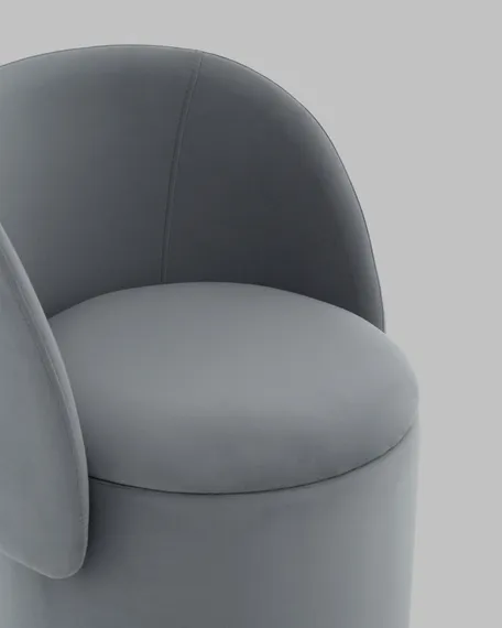 Пуф Gong со складной спинкой и ящиком, серый велюр