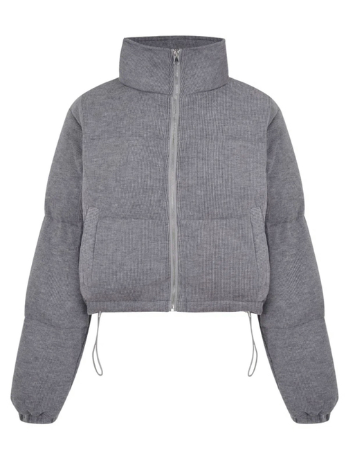 Пуховик укороченный Cashmere gray, серый