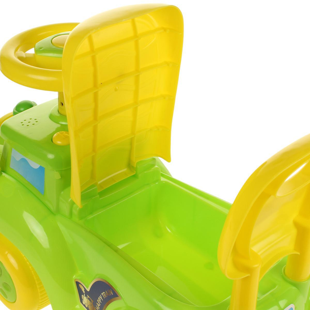 Толокар машина средняя с муз. рулем, цв. зеленый RRB-115 (54*27*34 см)