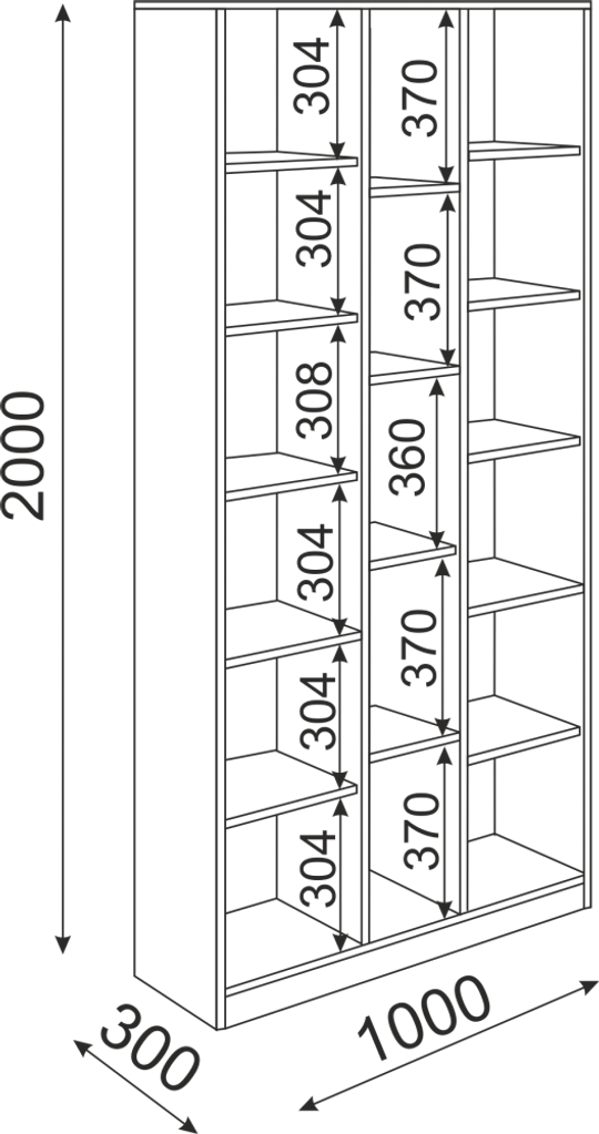 Остин (подростковая) М07 Стеллаж комбинированный 1000