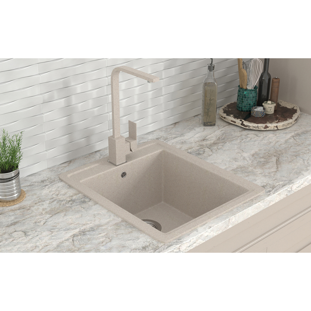 Мойка ML-GMS18 СТАНДАРТ прямоугольная, бежевый (328), 410*470*190мм