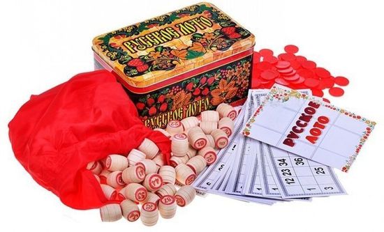 Настольная игра Русское лото в жестяной коробке