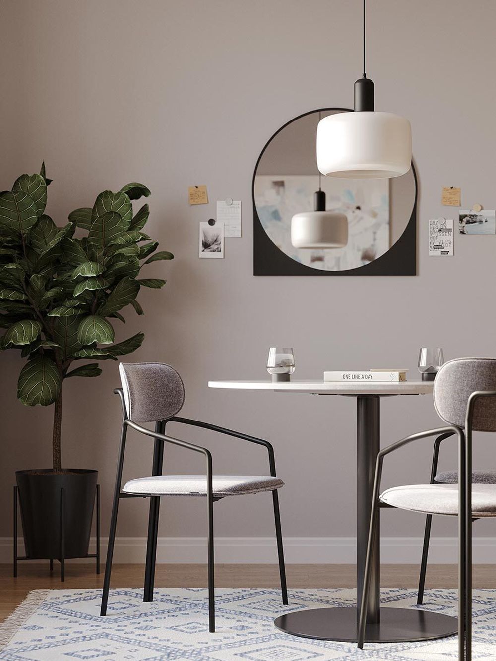 Стул Ror, Round, рогожка, черный/серый