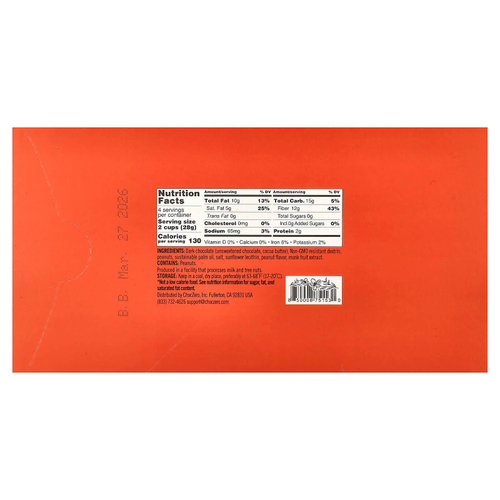 ChocZero, Чашки с арахисовой пастой, темные, 8 отдельных чашек, 113 г (4 унции)