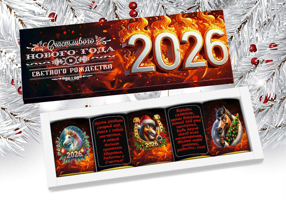 Подарочный набор С новым годом, 5 шоколадок