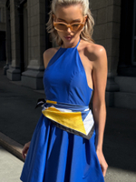 Платье c юбкой-солнцем и открытой спиной