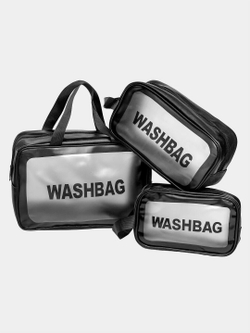 Косметичка водонепроницаемая Washbag сумка с ручкой органайзер косметичка для бассейна душа роддома, черная 22*8*12см