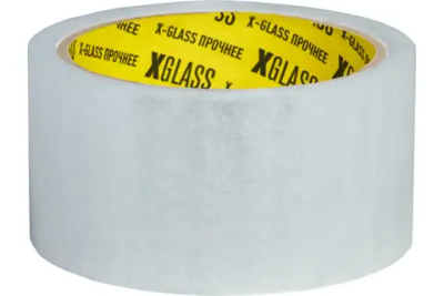 Лента клейкая (скотч прозрачная концелярская ) прозрачная упаковочная 50мм х 180м X-Glass (ИксГласс)