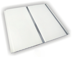 Потолочная панель ПВХ Двухсекционная Хром 3000х200 мм