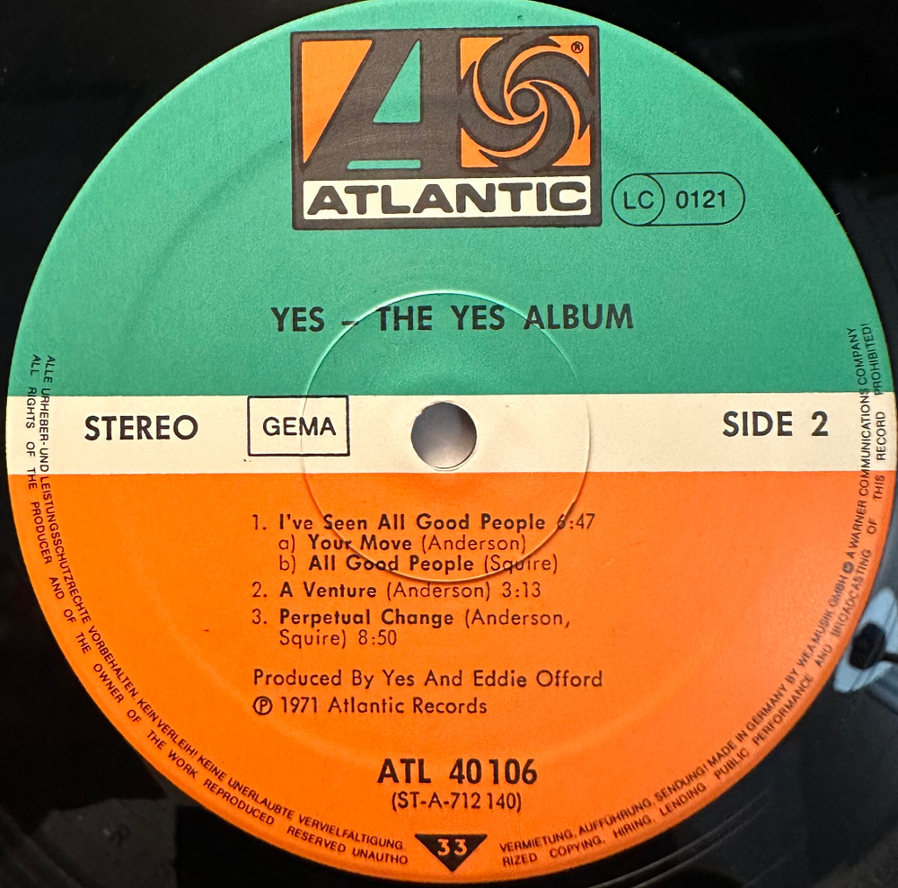 Yes - The Yes Album (Германия 1971г.)