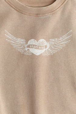 H&M Толстовка с контрастными деталями, бежевый