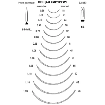 Игла хирургическая колющая Mani SE-ME 36 3/8 10 шт