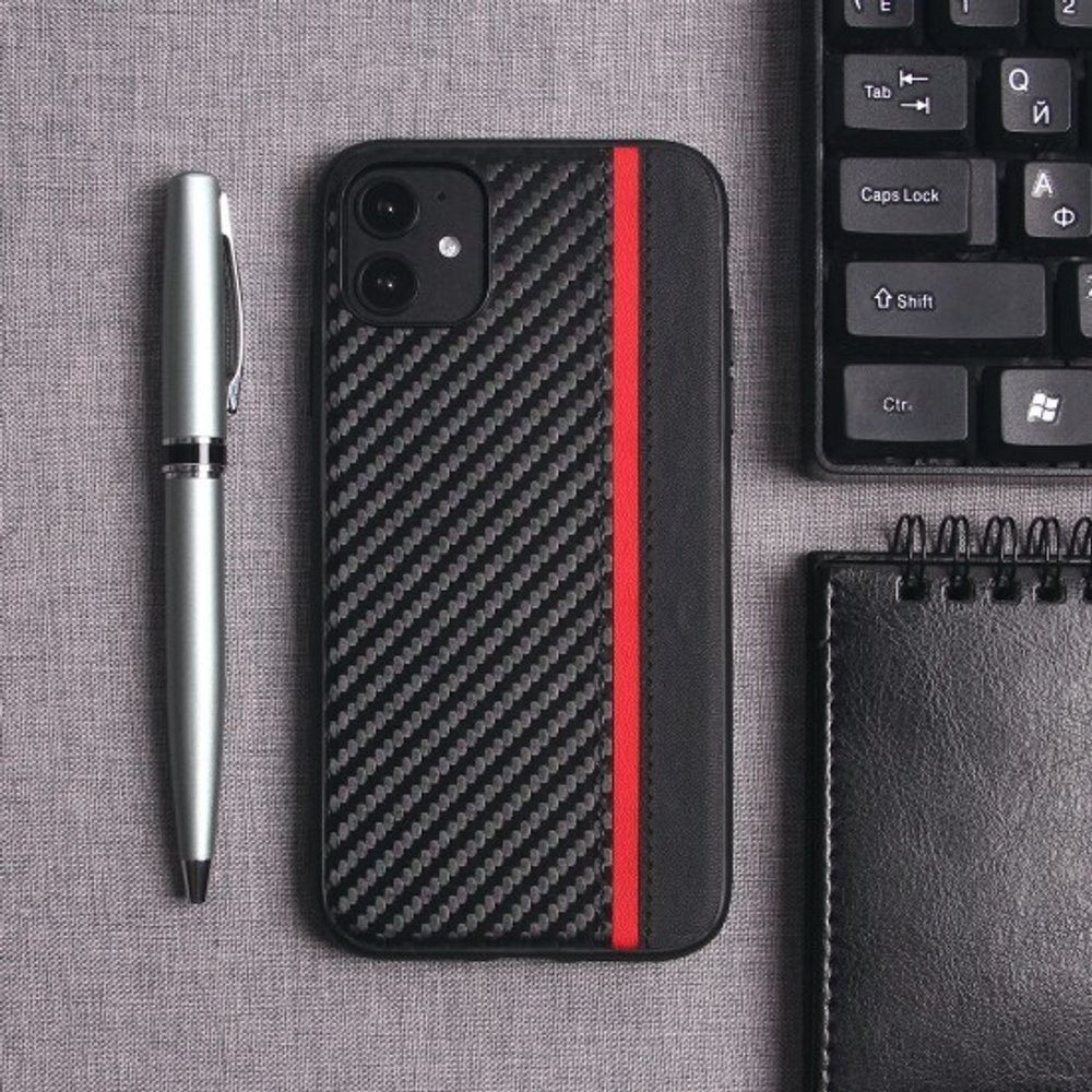 Чехол для iPhone 11 карбоновый , 012465 Салатовый