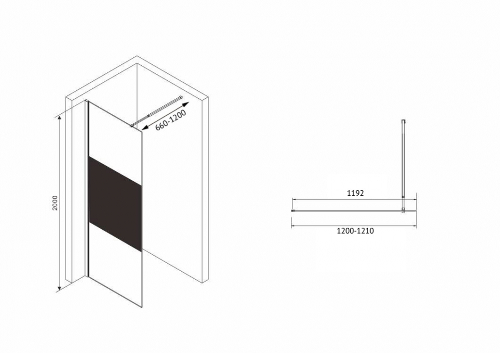 Душевая перегородка ABBER Immer Offen AG69120BT