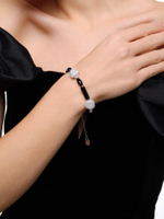 Браслет "Chess queen" с черным агатом Silver