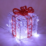 Фигура светодиодная «Подарок» 14 см, 10 ламп LED, IP-65, Белый/красный