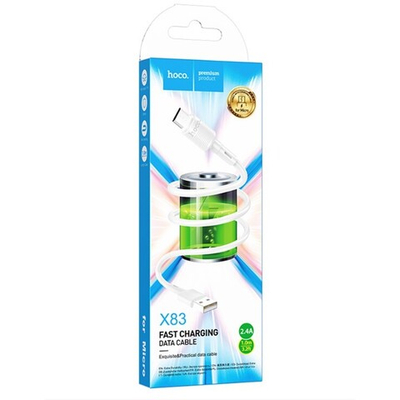 Кабель Hoco X83 Type-C 3А белый 1 м