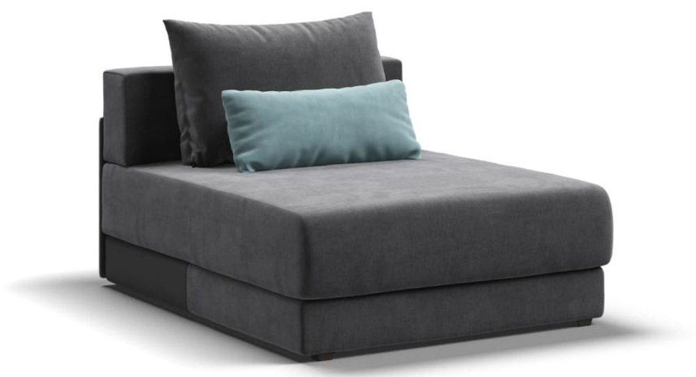 Ричмонд Модуль оттоманка Велюр Монолит серый