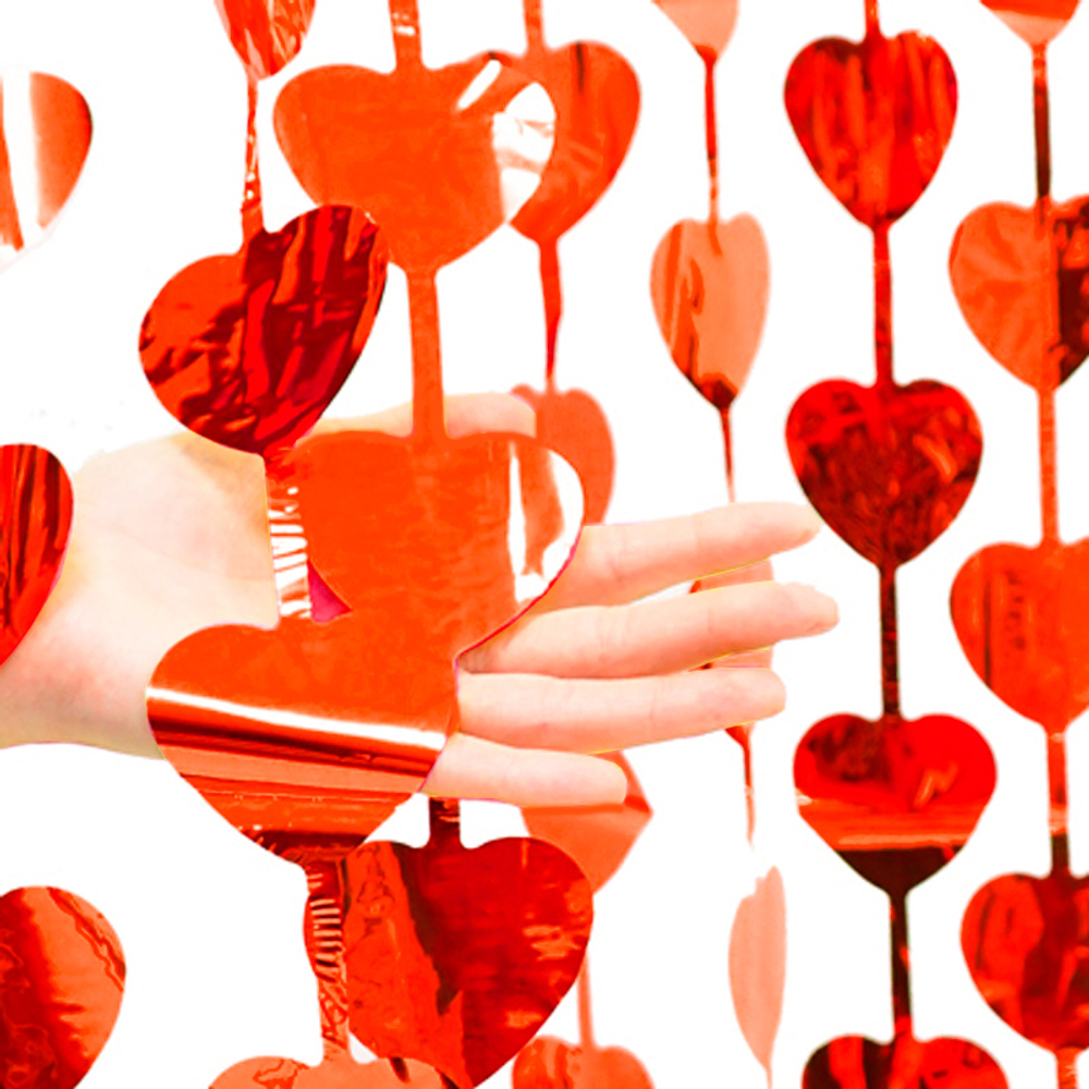 Занавес "Сердца" Красный