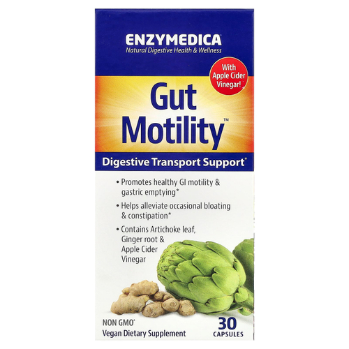 Enzymedica, Gut Motility™, поддержка пищеварительной системы, 30 капсул