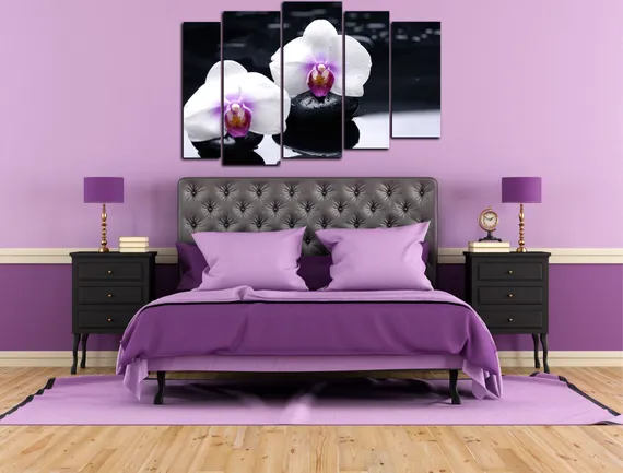 Модульная картина "Белые орхидеи"