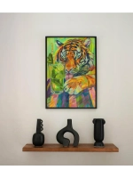 постер 30х40 см интерьерный на стену без рамок Тигр и махито