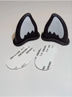 t+ Кошачьи ушки на мото шлем огонь белые