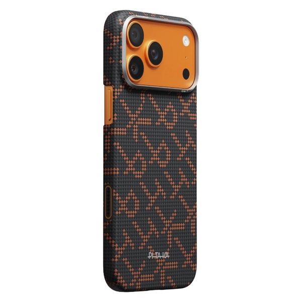Чехол Pitaka Edge Case для iPhone 17 Pro, Чёрно-оранжевый монограм | Monogram Black/Orange