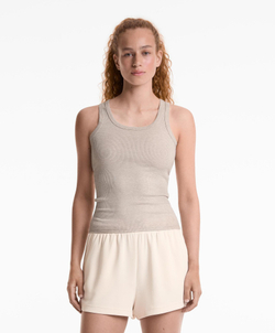 Oysho Топ без рукавов из хлопка и модала,песочный с меланжевым эффектом